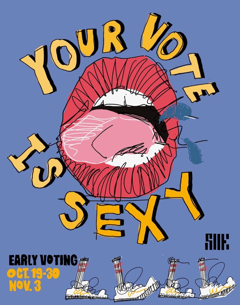 Your Vote Is Sexy tee design in Classic Blue